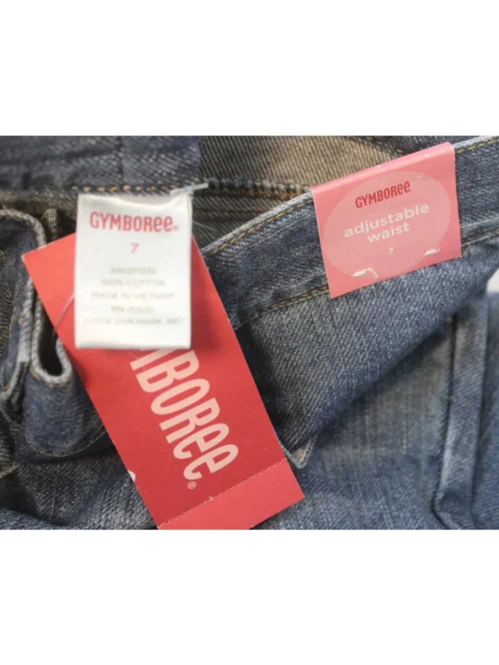 2007 Gymboree School Girls Rock Denim Jeans sz 7 Star Rhinestones Flare Fade NWT